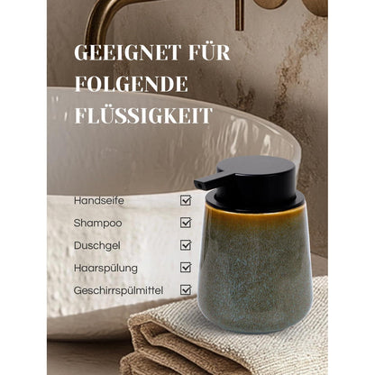 Keramik Schaumseifenspender Grün Braun - 350ml