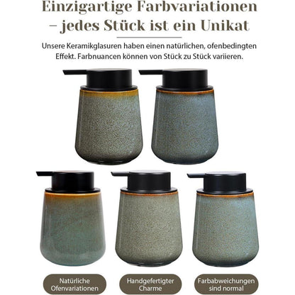 Keramik Schaumseifenspender Grün Braun - 350ml