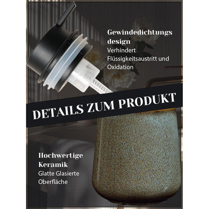Keramik Schaumseifenspender Grün Braun - 350ml