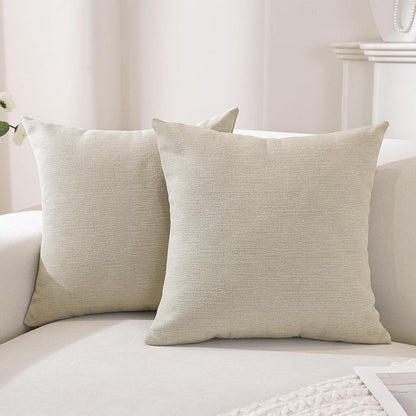 2er Set Kissenbezüge 60x60, Falsch Leinen, Beige