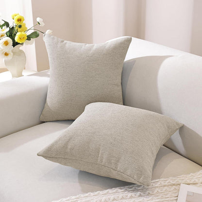 2er Set Kissenbezüge 60x60, Falsch Leinen, Beige