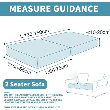 Stretch Sofa Sitzkissenbezug 2er Set CremeWeiß