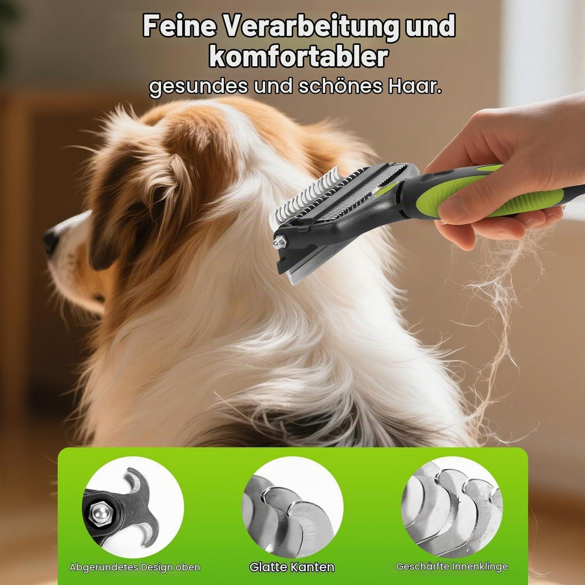 Unterwollbürste 3in1 für Hunde & Katzen – Entfilzung & Pflege