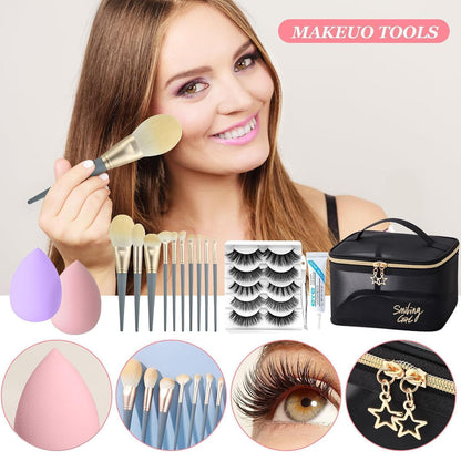 Komplettes Make-Up Set für Damen – Kosmetik Geschenkset mit Reisetasche