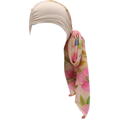 Damen Turban Kopftuch Magnolia Pink Beige - Bequemer Alltagslook