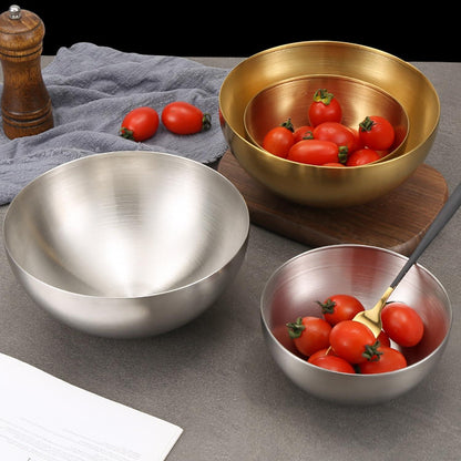 Reisschüsseln Edelstahl Gold Koreanisch 3er Set 15-25cm