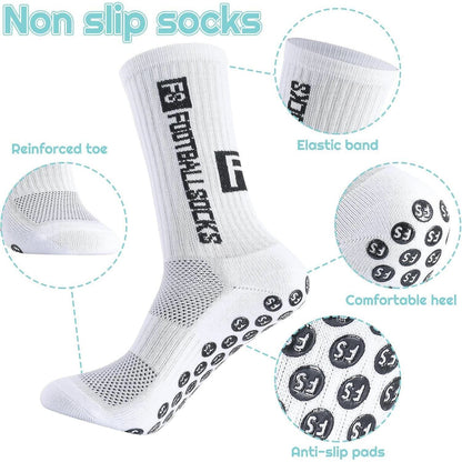 Fußballsocken mit Anti-Rutsch-Grip für Damen & Herren, 3 Paar