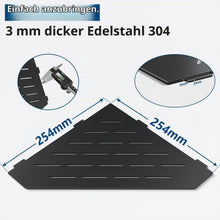 Eck-Duschregal Edelstahl Schwarz 25x25cm – Bohrlos & Platzsparend