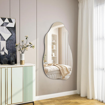 Asymmetrischer Wandspiegel 80x45 cm – Moderner Badezimmer Spiegel