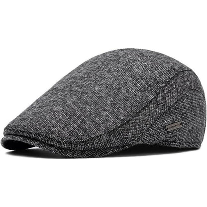 Herren Schiebermütze Winter - Dunkelgrau, Flat Cap Newsboy