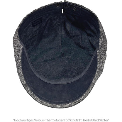 Herren Schiebermütze Winter - Dunkelgrau, Flat Cap Newsboy