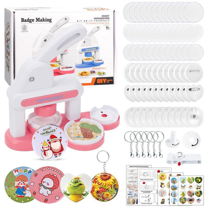 Buttonmaschine 35+55mm – DIY Bastelset für Kinder Rosa