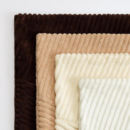Cord Kissenbezüge 50x50cm - 4er Set, Braun Creme Weiß