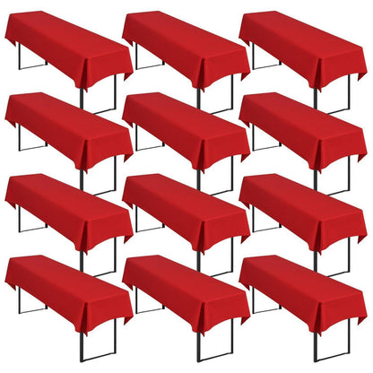 12 Rot Biertisch Tischdecken 250x100cm – Waschbar & Pflegeleicht