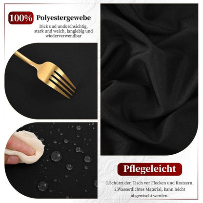 12x Biertisch Tischdecke Schwarz 250x100cm – Waschbar & Pflegeleicht