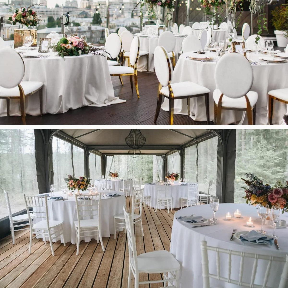 10er Pack Runde Tischdecke Weiß 120 Zoll – Hochzeit, Party, Buffet