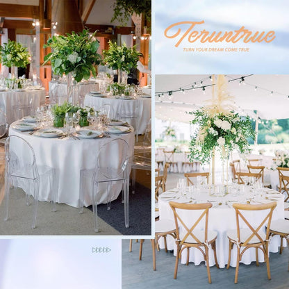 10er-Pack Runde Tischdecke 90 Zoll Weiß – Hochzeit, Party, Buffet