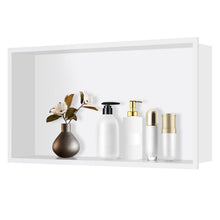 Edelstahl Wandnische Dusche 64x33x10cm Weiß – Platzsparende Aufbewahrung