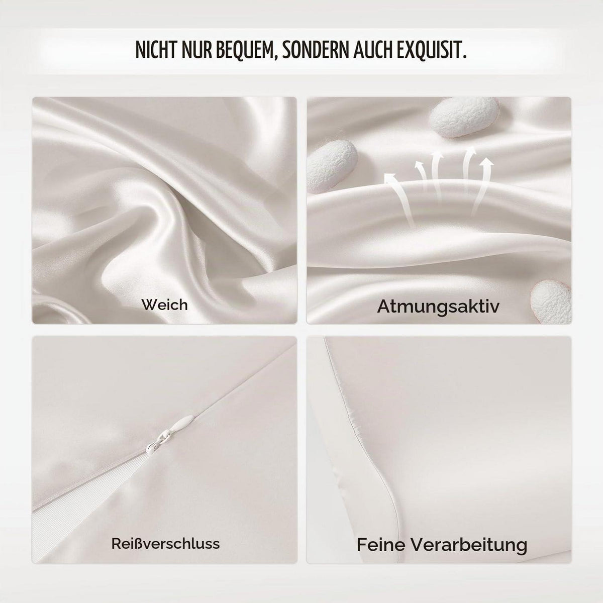 Maulbeerseide Kissenbezug 2er Set für Gedächtnisschaumkissen