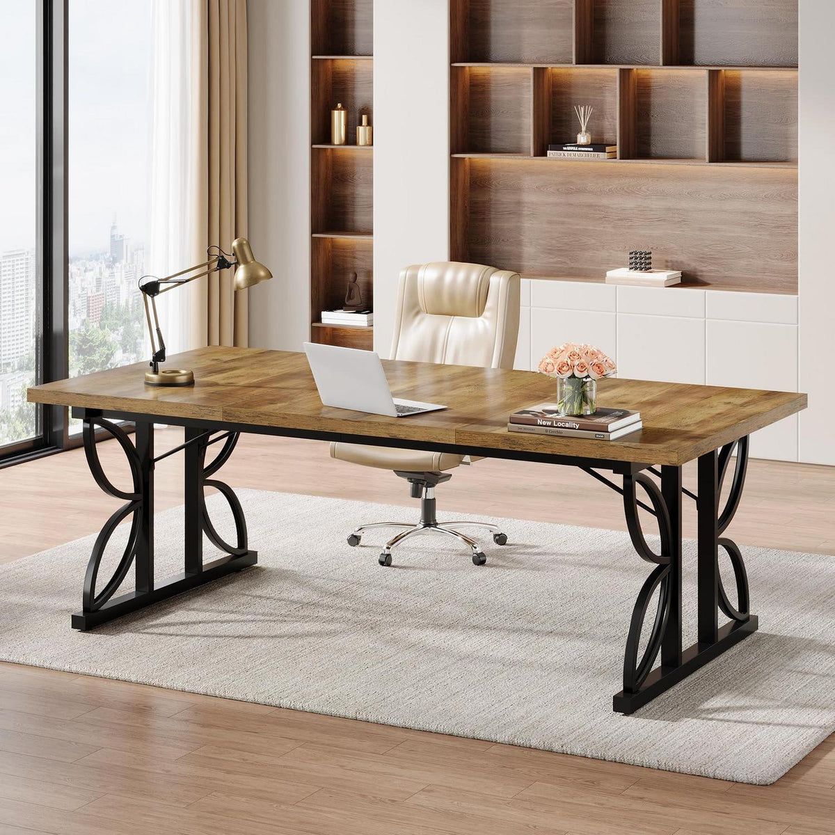 Großer Schreibtisch 180x80cm – Industrie Design für Büro & Home