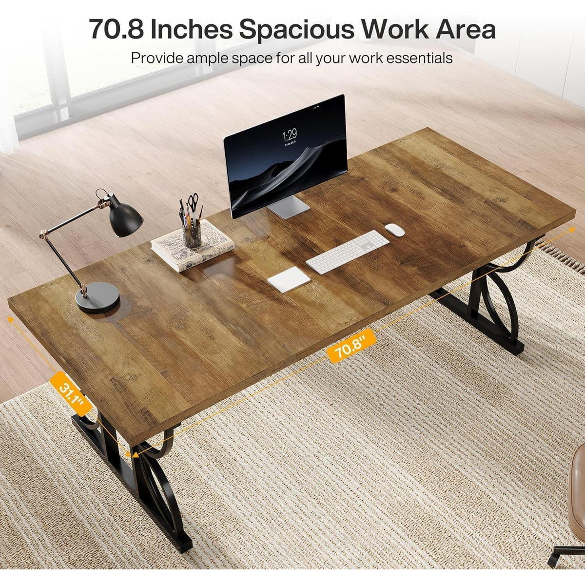 Großer Schreibtisch 180x80cm – Industrie Design für Büro & Home