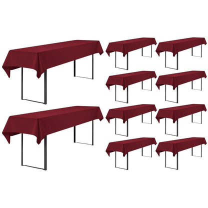 Biertisch Tischdecke 10er-Pack Bordeauxrot 250x100cm Waschbar