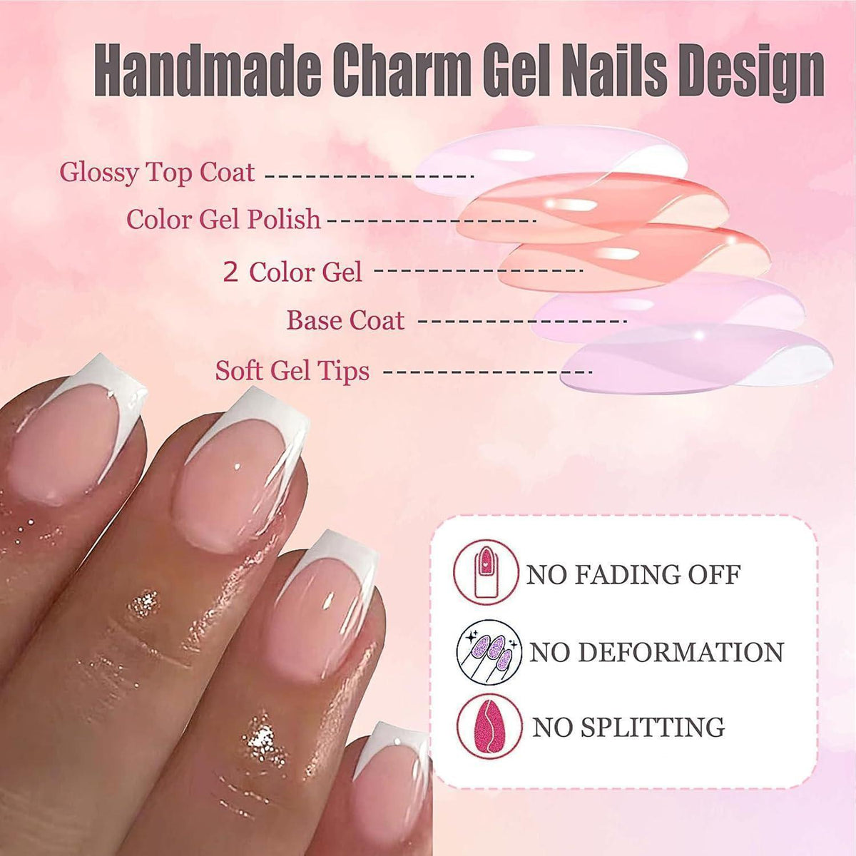 360 French Press on Nails – Kurze, Quadratische Fake Nägel mit Nagelöl