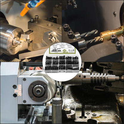 Schraubenset M4 Schwarz Sechskant mit Muttern & Unterlegscheiben 540 Teile