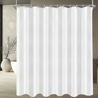 Duschvorhang-Set 180x170 cm Reinweiß mit 12 Haken