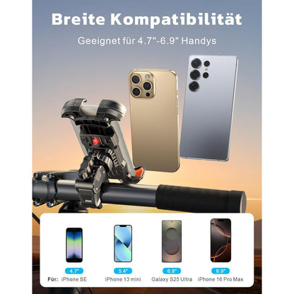 Fahrrad Handyhalterung 360° Drehbar & Schnellverschluss