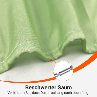 Duschvorhang 120x200 cm Grünes Lächeln, Wasserabweisend, Schimmelresistent
