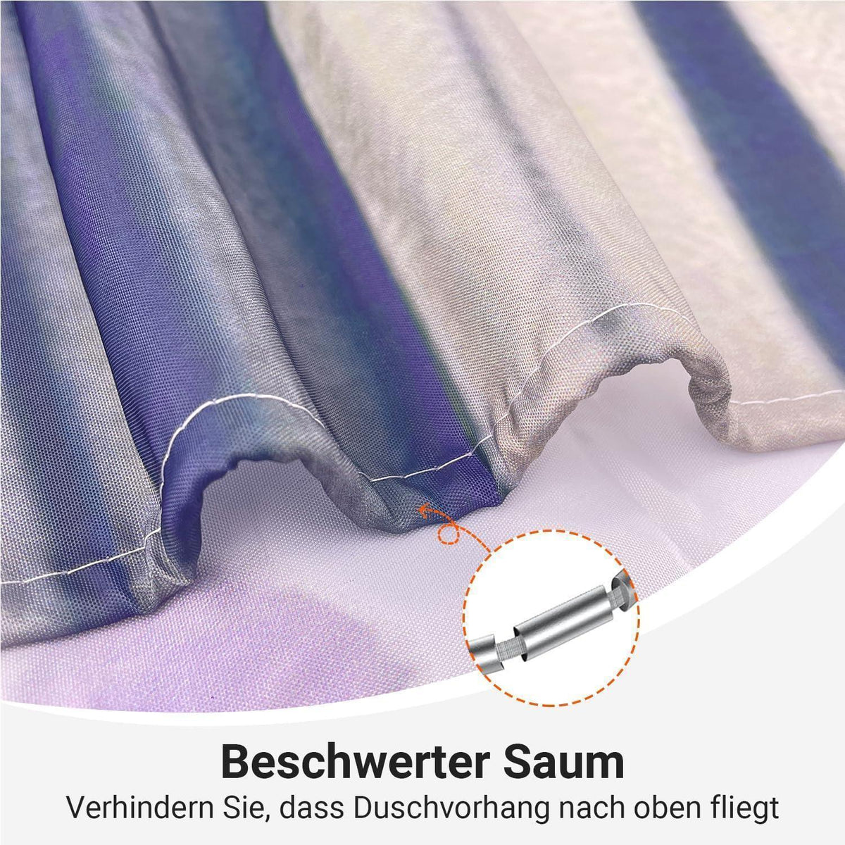 Duschvorhang Violette Blumen 180x200 cm Wasserabweisend & Schimmelresistent