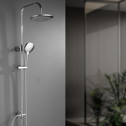 Regendusche Set Chrome, Höhenverstellbar, 23cm Rund-Duschkopf