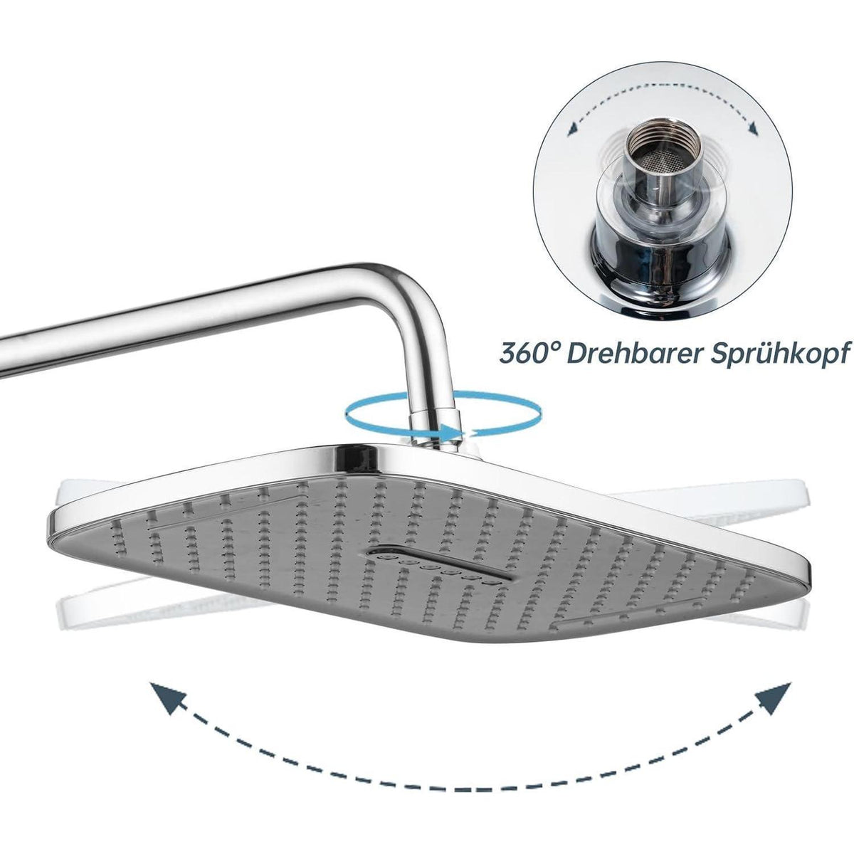 12 Zoll Regendusche mit Anti-Kalk-Düsen & Wassersparend