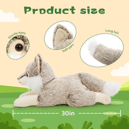 Riesiger Wolf Kuscheltier 77cm - Plüschtier Stofftier Geschenk