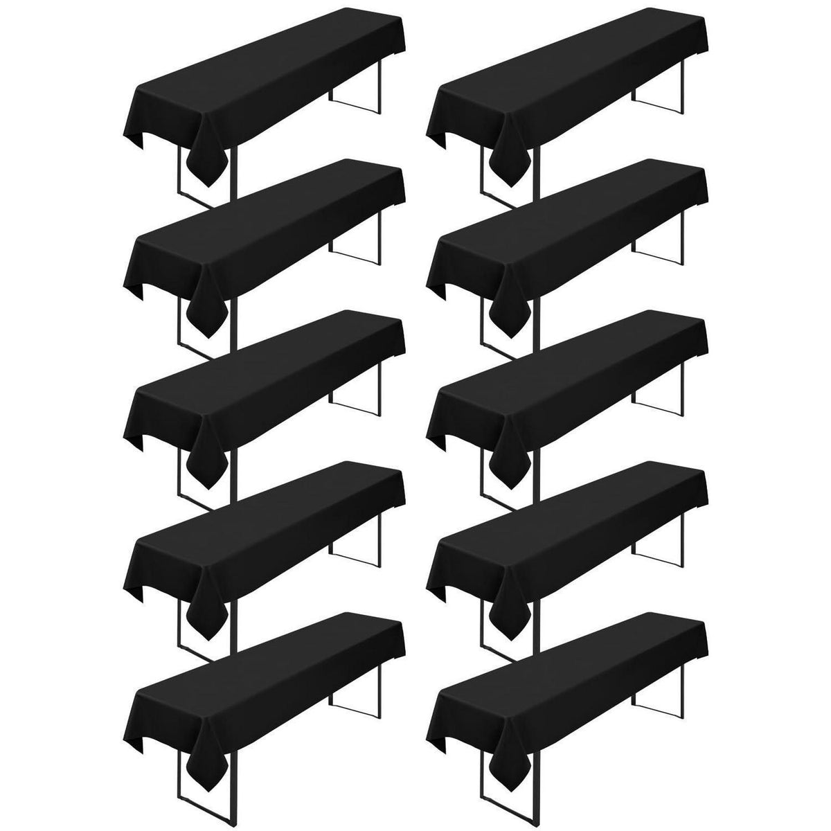 10x Tischdecke für Biertisch – Schwarz, 100x250 cm