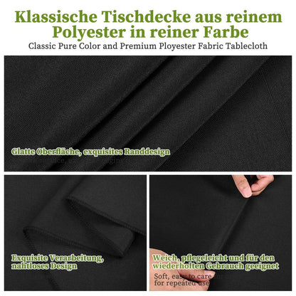 10x Tischdecke für Biertisch – Schwarz, 100x250 cm