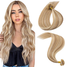 Echthaar Extensions Bondings 40cm #12P613 Goldbraun & Blond