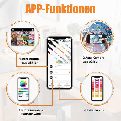 320er Alkohol Marker Set mit App | Doppelspitze & Farbkarte