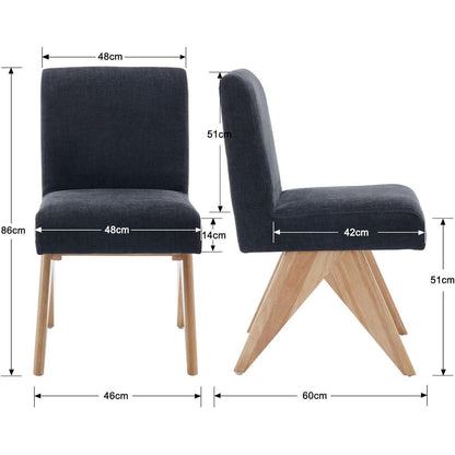 Esszimmerstühle Set 4er – Chenille Polsterstühle Holzbeine