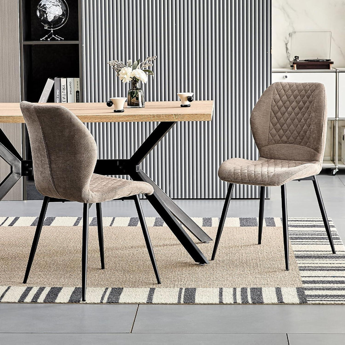 Gepolsterte Esszimmerstühle 6er Set – Braun, Ergonomisch & Modern