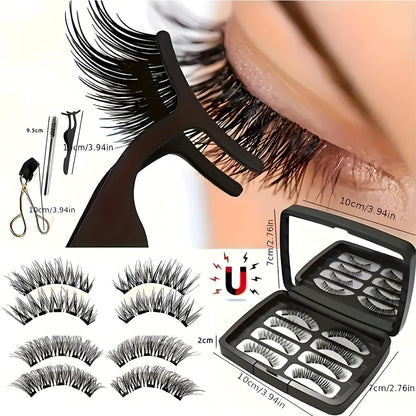 Magnetische Wimpern Set mit Zange & Applikator – 4 Stile
