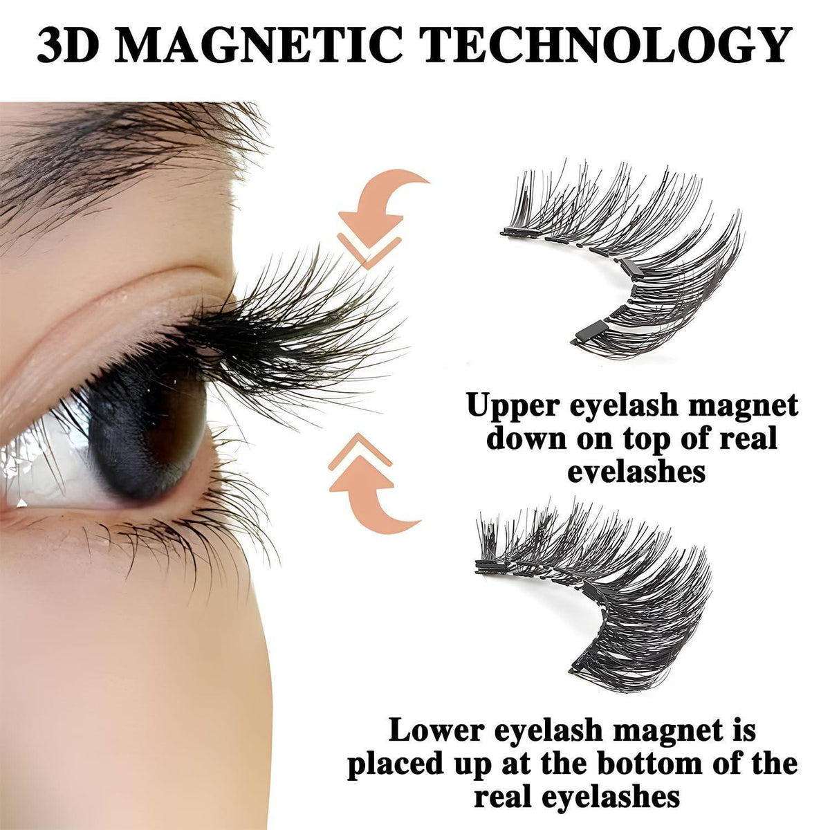 Magnetische Wimpern Set mit Zange & Applikator – 4 Stile