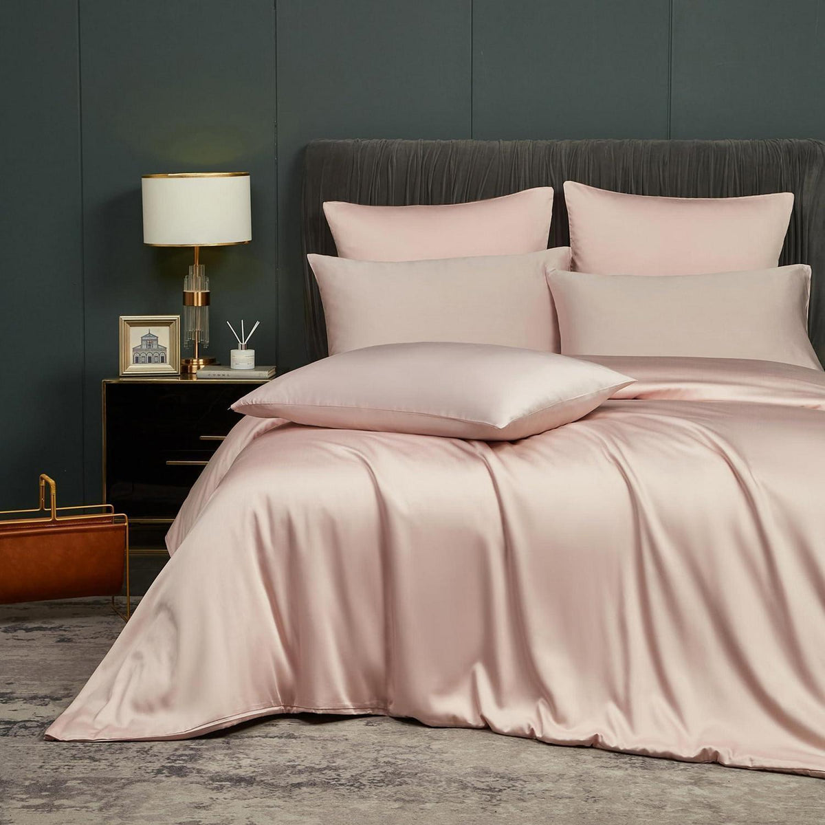 Bettwäsche-Set Rosa 135x200 cm | Bambus & Polyester | 4-teilig
