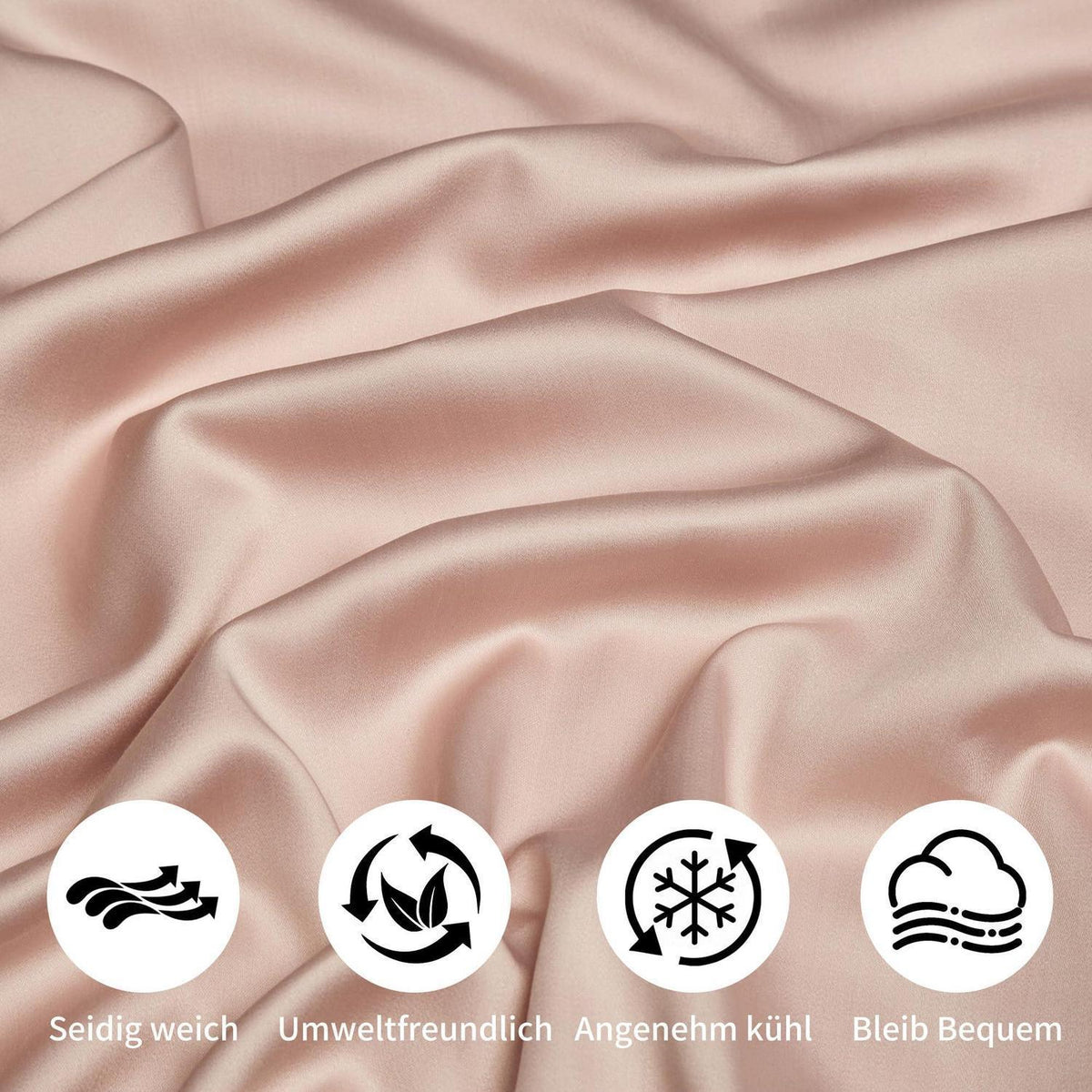 Bettwäsche-Set Rosa 135x200 cm | Bambus & Polyester | 4-teilig