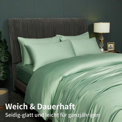 Bettwäsche-Set Bambus Grün 220x240 cm + 2x 80x80 cm