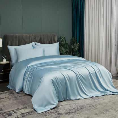 Bettwäsche-Set Bambus Blau 220x240 cm + 2x 80x80 cm