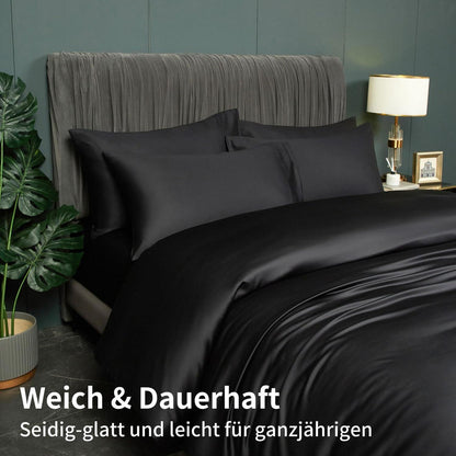 Kühlendes Bambus Bettwäsche-Set 220x240 cm Schwarz