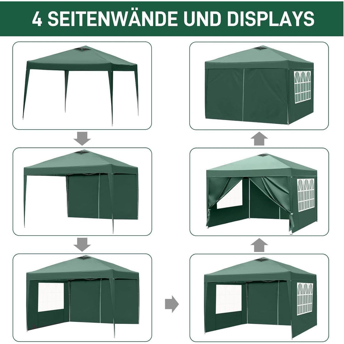 3x3m Pop-Up Pavillon – Wasserdicht & Höhenverstellbar