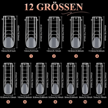 120 Dual Form Fußnägel Polygel mit Skalenlinien